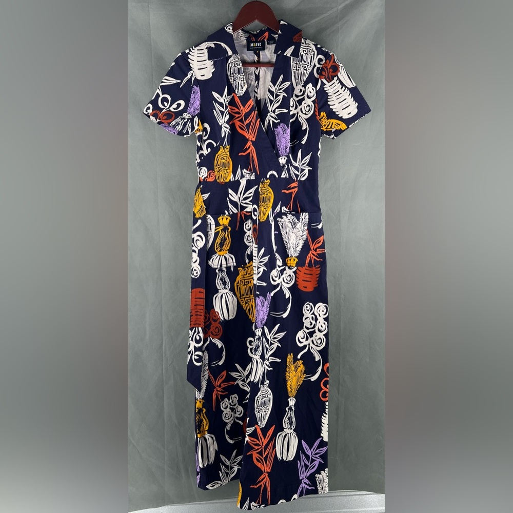 Anthropologie Maeve Short Sleeve Tie Waist Midi Dress XS